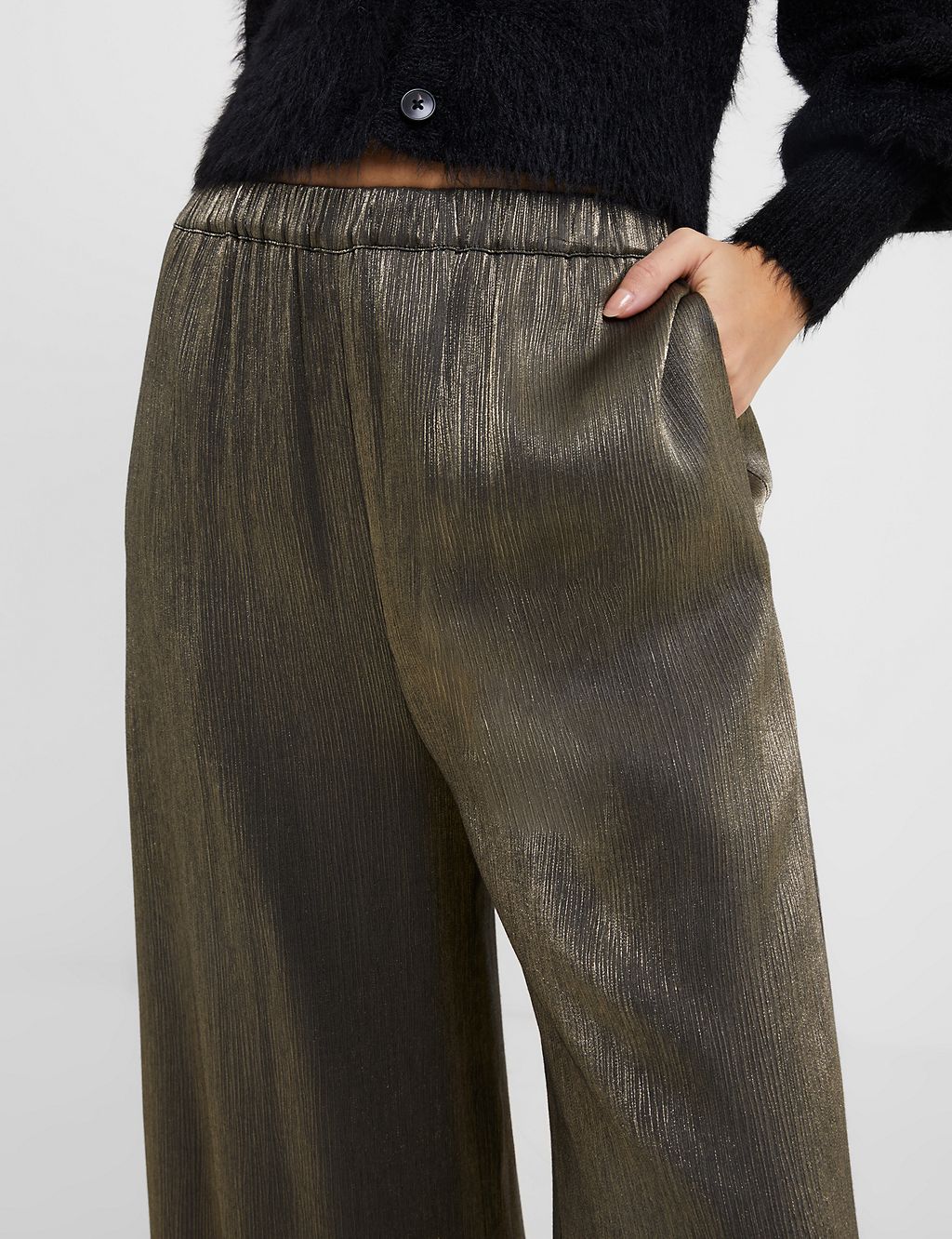 Sparkly Elasticated Waist Wide Leg Trousers 2 of 4