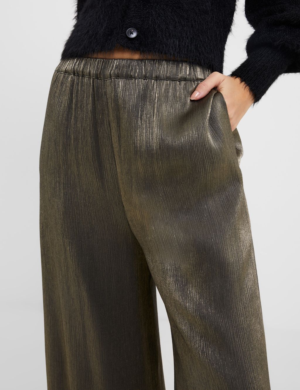 Sparkly Elasticated Waist Wide Leg Trousers 2 of 4