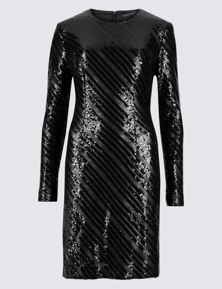 Sparkly Long Sleeve Bodycon Dress 2 of 4