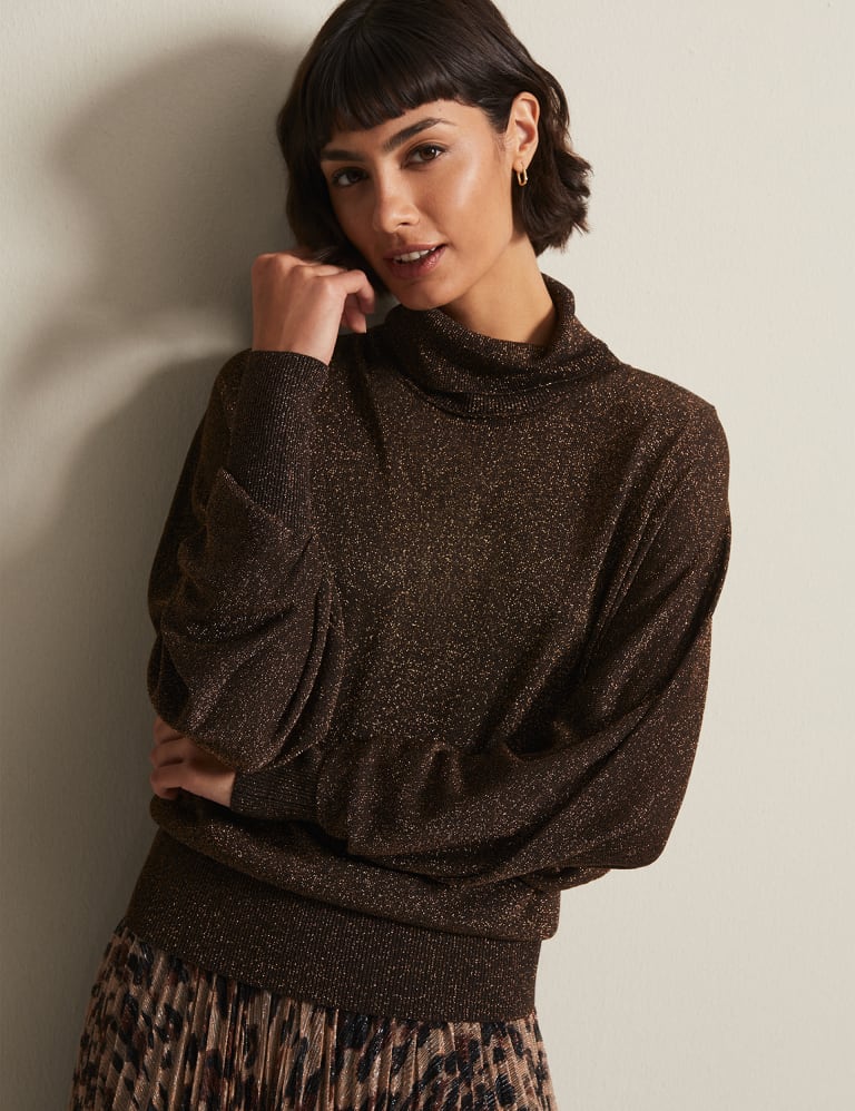 Sparkly roll neck top