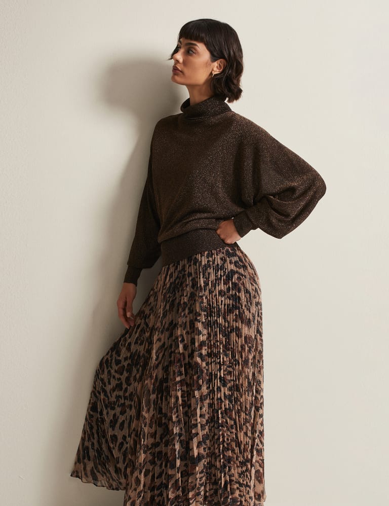 Sparkly Roll Neck Batwing Sleeve Jumper Phase Eight M S