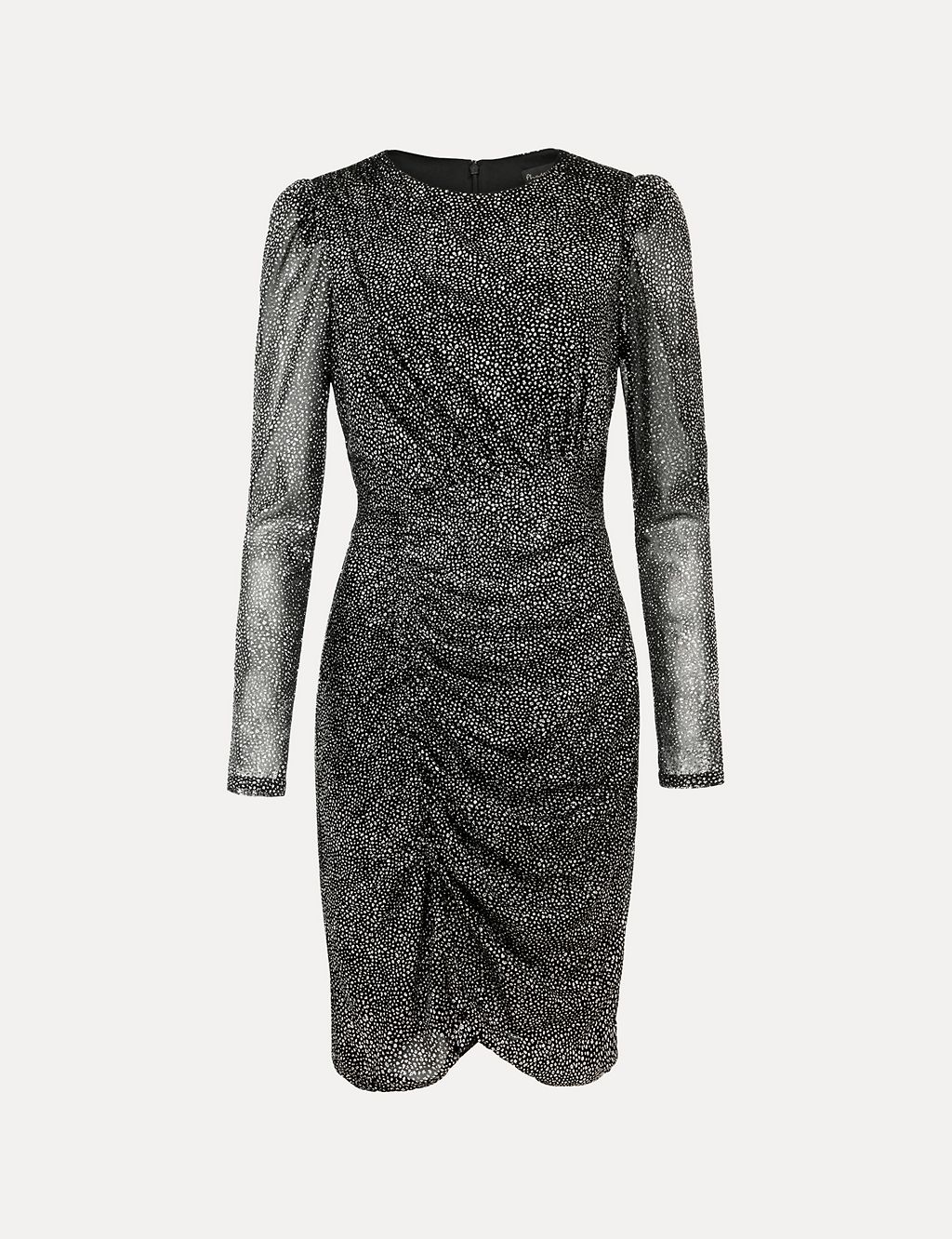 Sparkly Round Neck Ruched Mini Tea Dress | Phase Eight | M&S