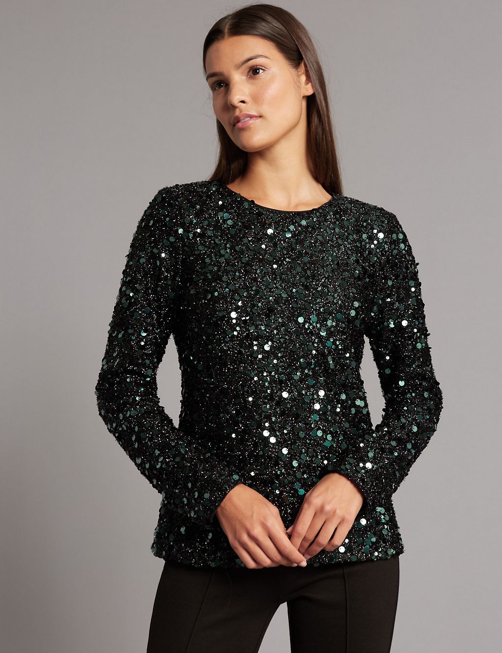 Sparkly Sequin Long Sleeve T-Shirt 3 of 5