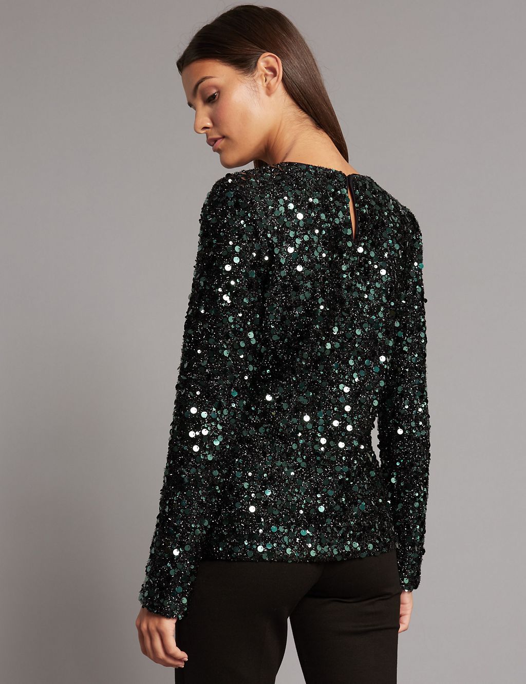 Sparkly Sequin Long Sleeve T-Shirt 4 of 5