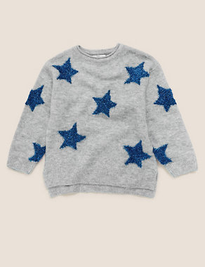 Sparkly Star Knitted Jumper (6-16 Yrs) Image 2 of 4