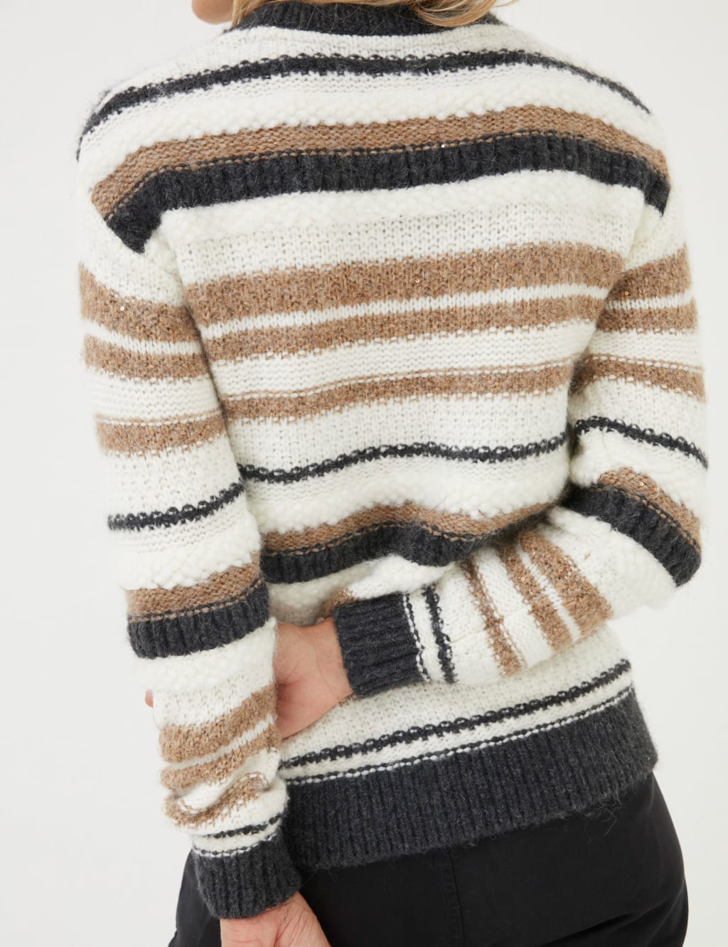 Sparkly Striped Crew Neck Jumper 2 of 5