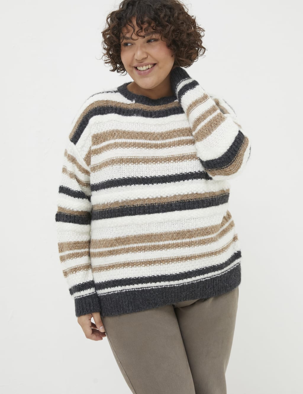 Sparkly Striped Crew Neck Jumper 5 of 5