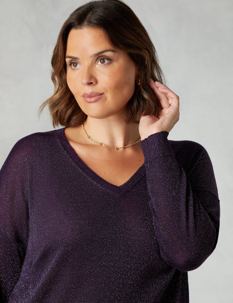 Sparkly v neck jumper new arrivals