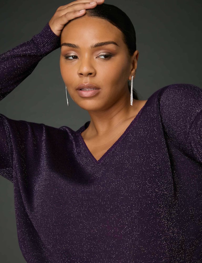 Sparkly v neck jumper store