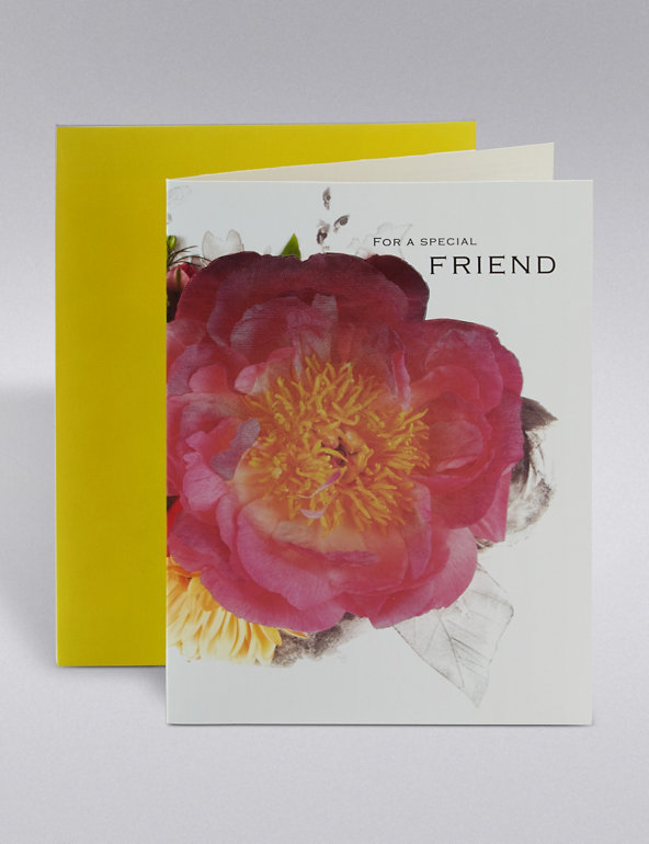 Special Friend Large Flower Birthday Card Image 1 of 2