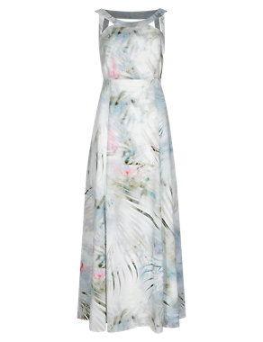 Speziale Abstract Palm Leaf Maxi Dress with Cutabout Detail Straps Image 2 of 3