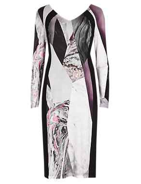 Speziale Abstract Print Bodycon Dress Image 2 of 4