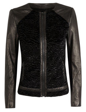 Speziale Faux Fur and Leather Panelled Jacket Image 2 of 8