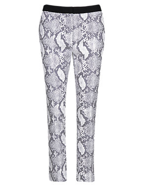 Speziale Jacquard Faux Snakeskin Print Cropped Trousers Image 2 of 6