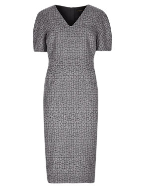 Speziale Jacquard Shift Dress with Wool Image 2 of 4