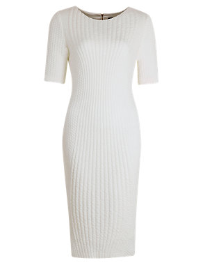 Speziale Knitted Jacquard Shift Dress with Wool Image 2 of 5