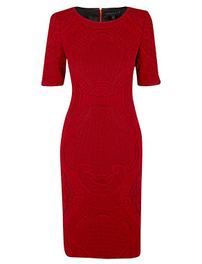 Speziale Knitted Textured Shift Dress with Wool Image 2 of 5