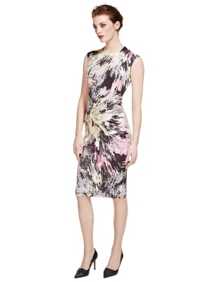 Speziale PETITE Abstract Print Bodycon Dress Per Una M S