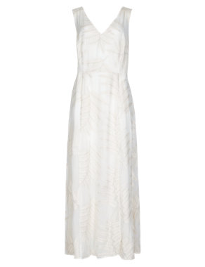 Speziale Pure Silk Fern Embroidered Bodice Maxi Dress Image 2 of 3