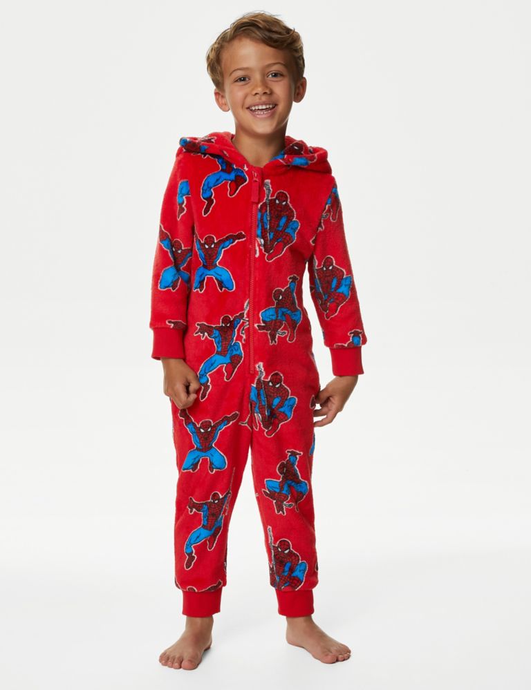 Spider-Man Super-Hero Avenger Boy's Fleece Pajama Set - Little