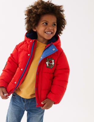 marks and spencer red padded coat