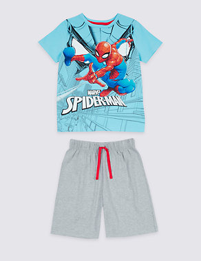Spider-Man™ Pure Cotton Short Pyjamas (4-16 Years) Image 2 of 4