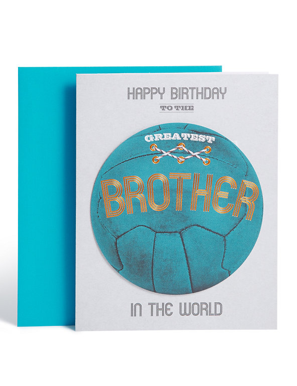 Sports Ball Bright Text Brother Birthday Card Image 1 of 2