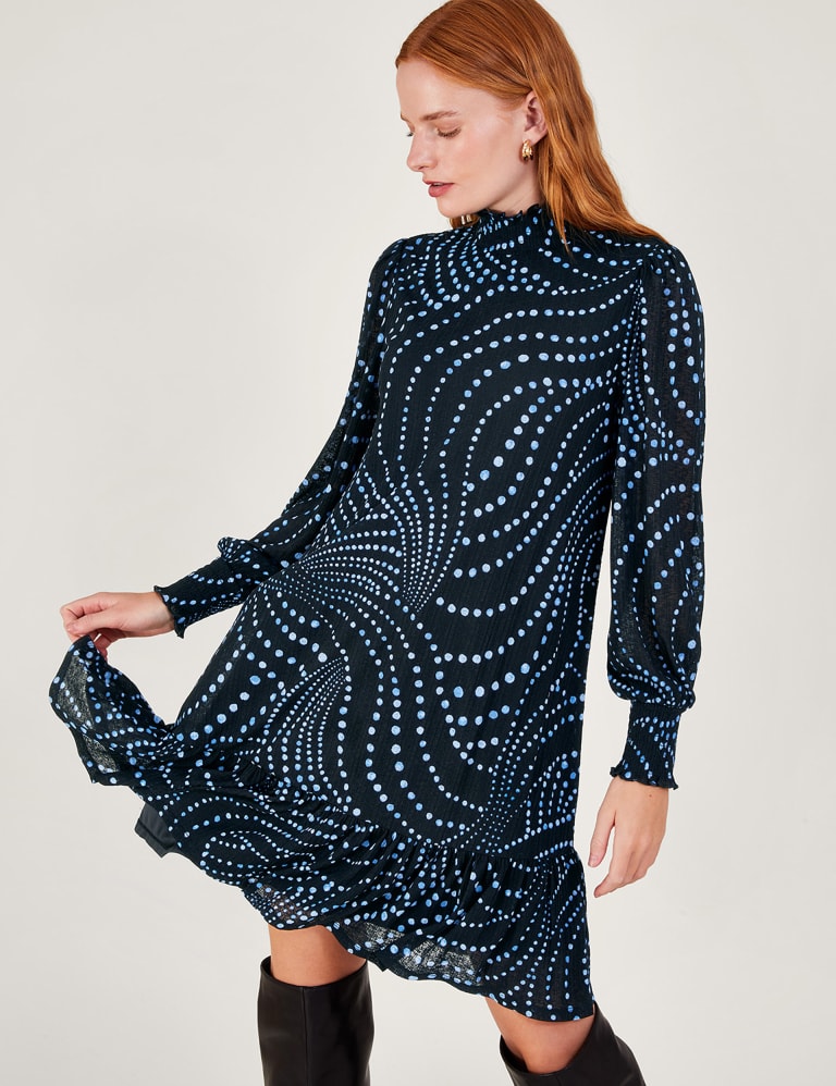 Monsoon blue spot dress shop