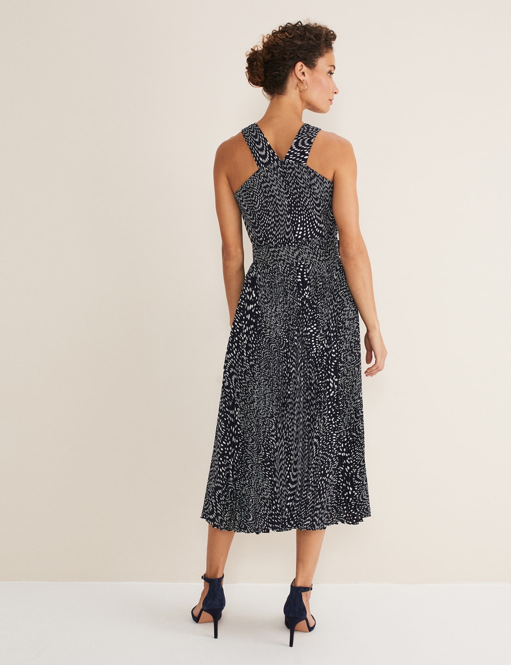 Spot Print Tie Neck Midaxi Tea Dress | Phase Eight | M&S