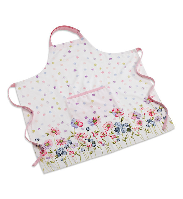 Spotted & Floral Kitchen Apron Image 1 of 1