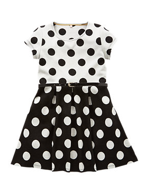 Spotted Belted Dress (5-14 Years) Image 2 of 3