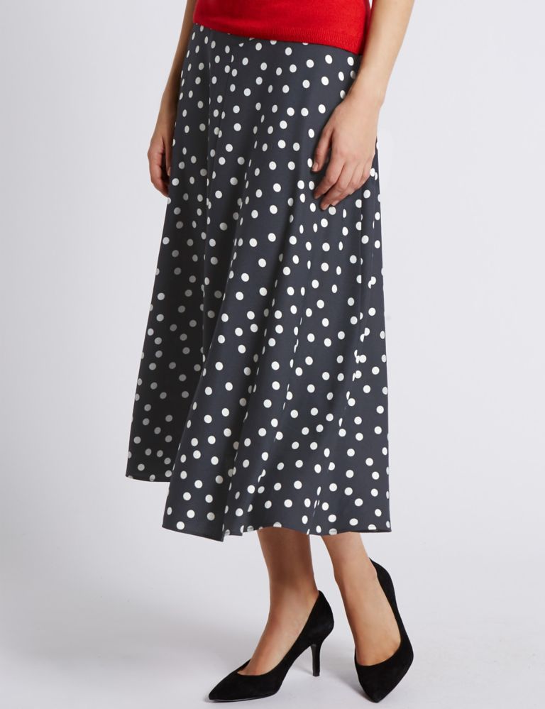 Spotted Crêpe A-Line Skirt 1 of 3