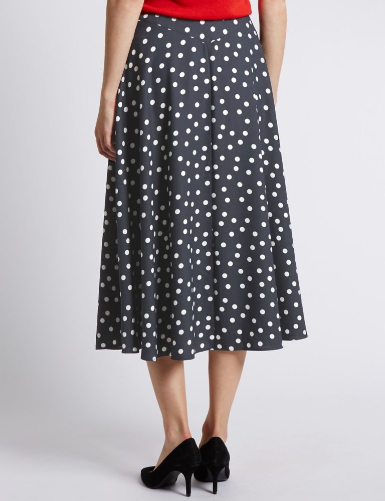 Spotted Crêpe A-Line Skirt 3 of 3