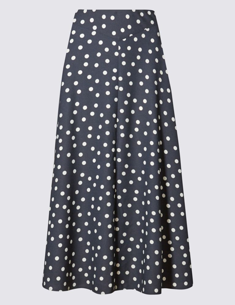Spotted Crêpe A-Line Skirt 2 of 3
