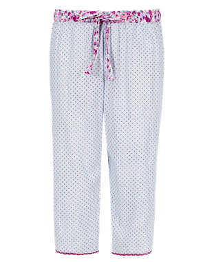 Spotted Cropped Pyjama Bottoms with Modal Image 2 of 4