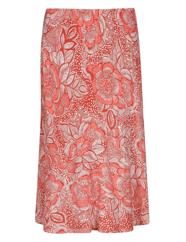 Spotted Floral Fit & Flare Long Skirt 3 of 5