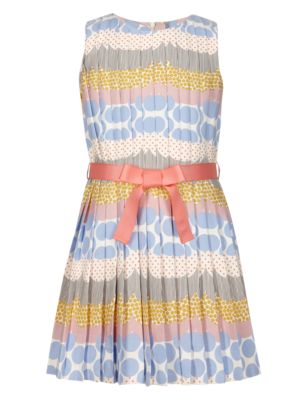Spotted Girls Dress with Belt (5-14 Years) Image 2 of 3