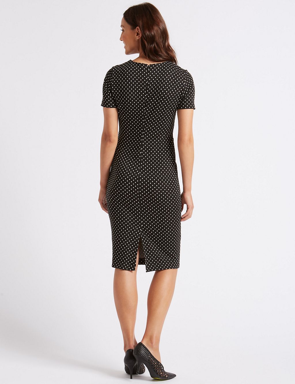 Spotted Half Sleeve Pencil Dress 4 of 5