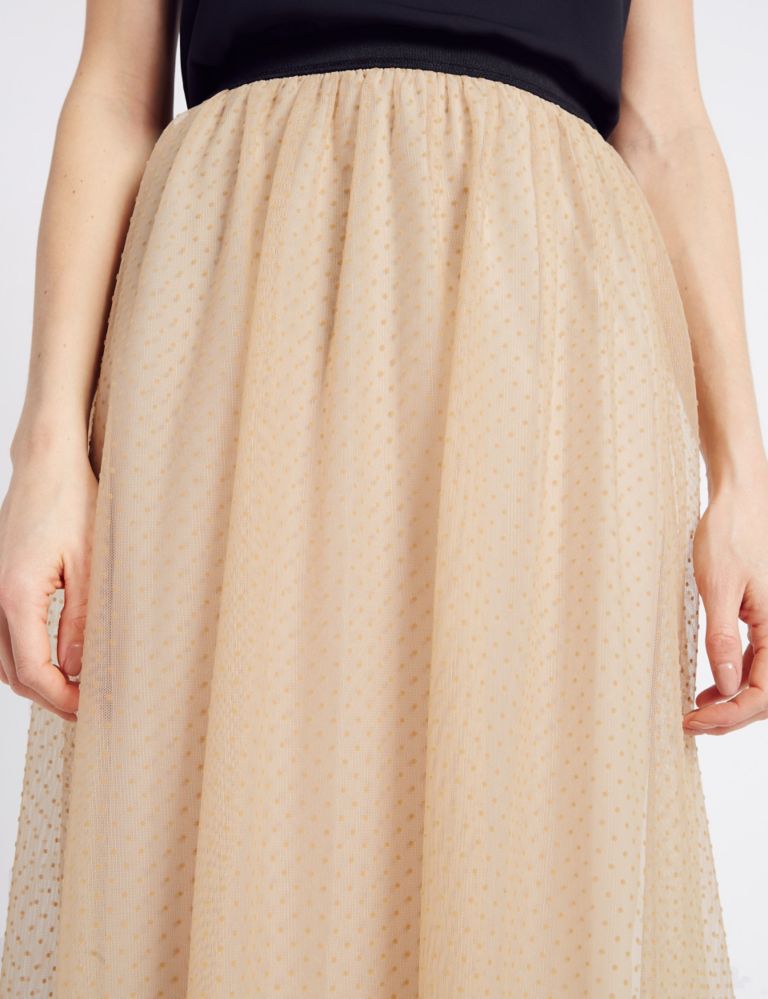 Spotted Mesh A-Line Midi Skirt 5 of 5