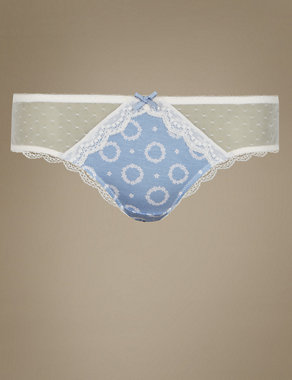Spotted Mesh Brazilian Knickers Image 2 of 3