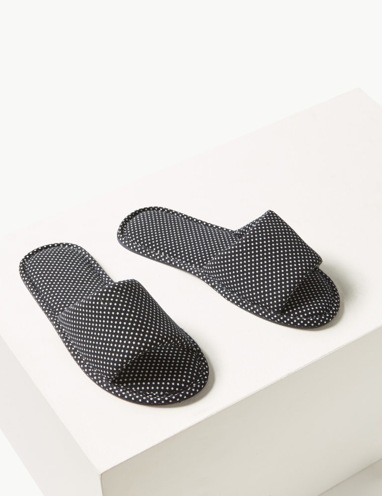 Spotted Open Toe Mule Slippers M S Collection M S