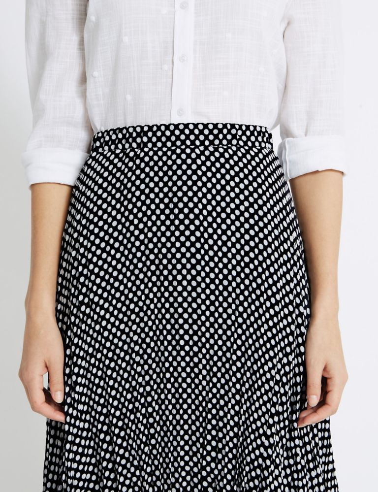 Spotted Pleat A-Line Midi Skirt 5 of 5