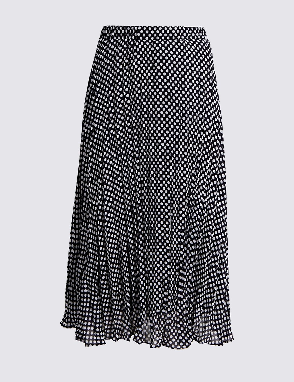 Spotted Pleat A-Line Midi Skirt 1 of 5