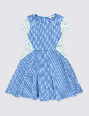 Spotted Ponte Dress (3-14 Years) Image 2 of 3
