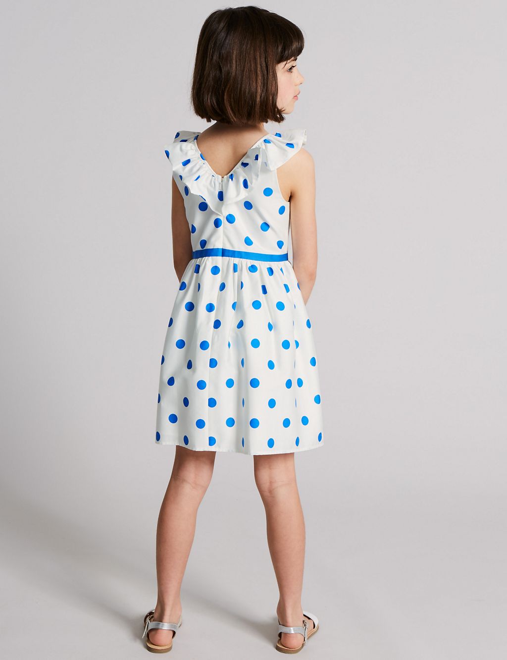 Spotted Pure Cotton Dress (3-16 Years) 2 of 4