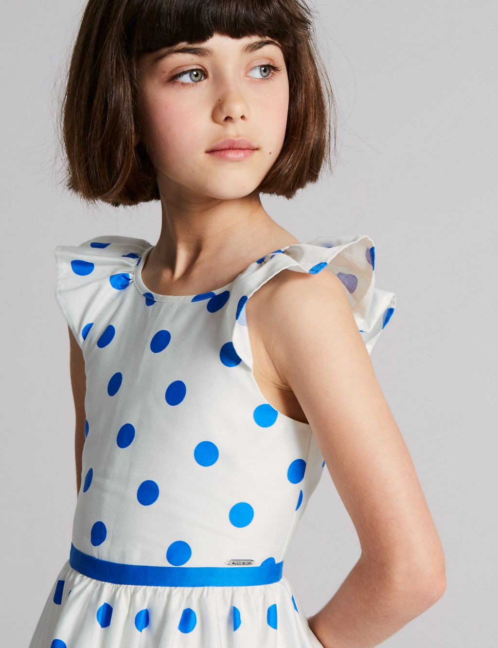 Spotted Pure Cotton Dress (3-16 Years) 4 of 4