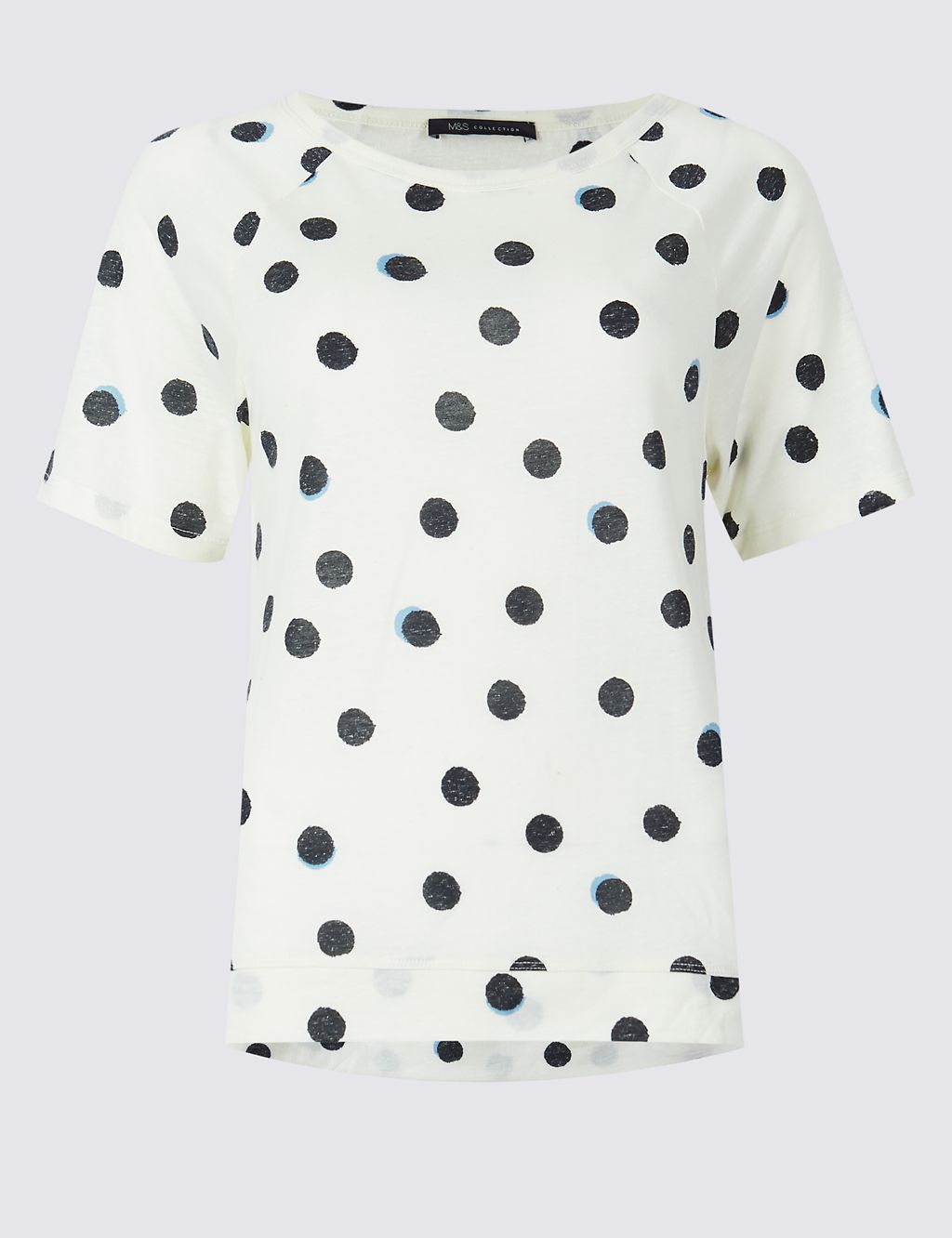 Spotted Raglan Round Neck Short Sleeve Top 1 of 5