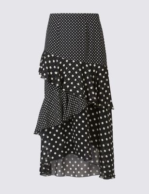 spotted maxi skirt