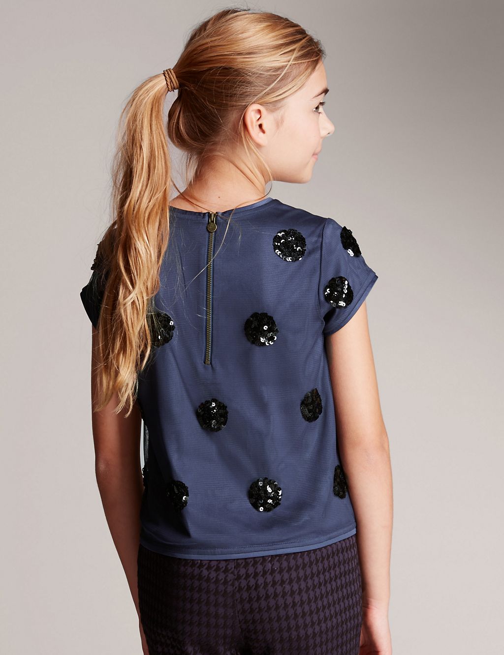 Spotted Sequin Embellished Top (5-14 Years) 2 of 3
