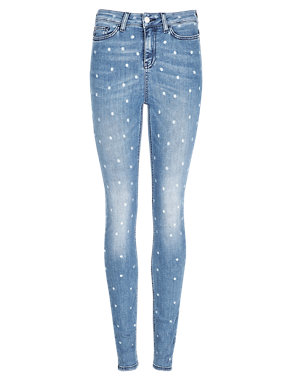 Spotted Skinny Denim Jeans Image 2 of 4